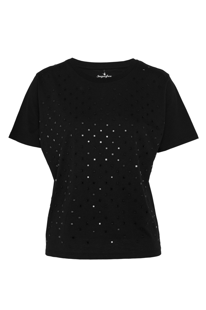 ORGANIC COTTON T-SHIRT WITH SPARKLING STRASS-25812048-110