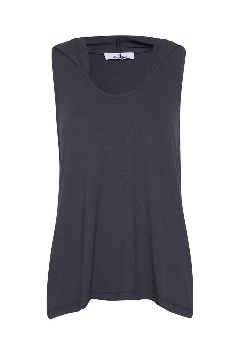 SLEEVELESS HOODED TOP IN LOOSE FIT-25812082-920