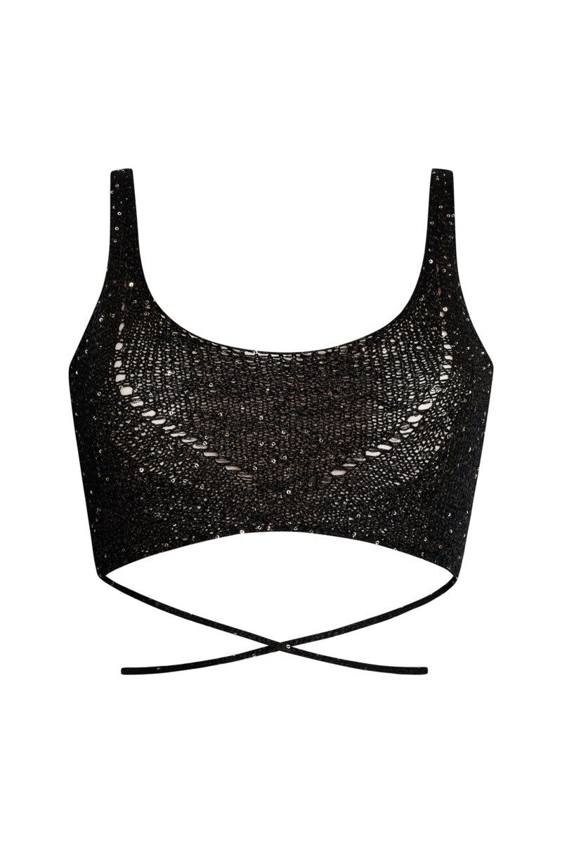 ΠΛΕΚΤΗ ΗΜΙΔΙΑΦΑΝH LUREX ΚΟΝΤΗ ΜΠΛΟΥΖΑ ΜΕ ΤΙΡΑΝΤΕΣ-25812202-110