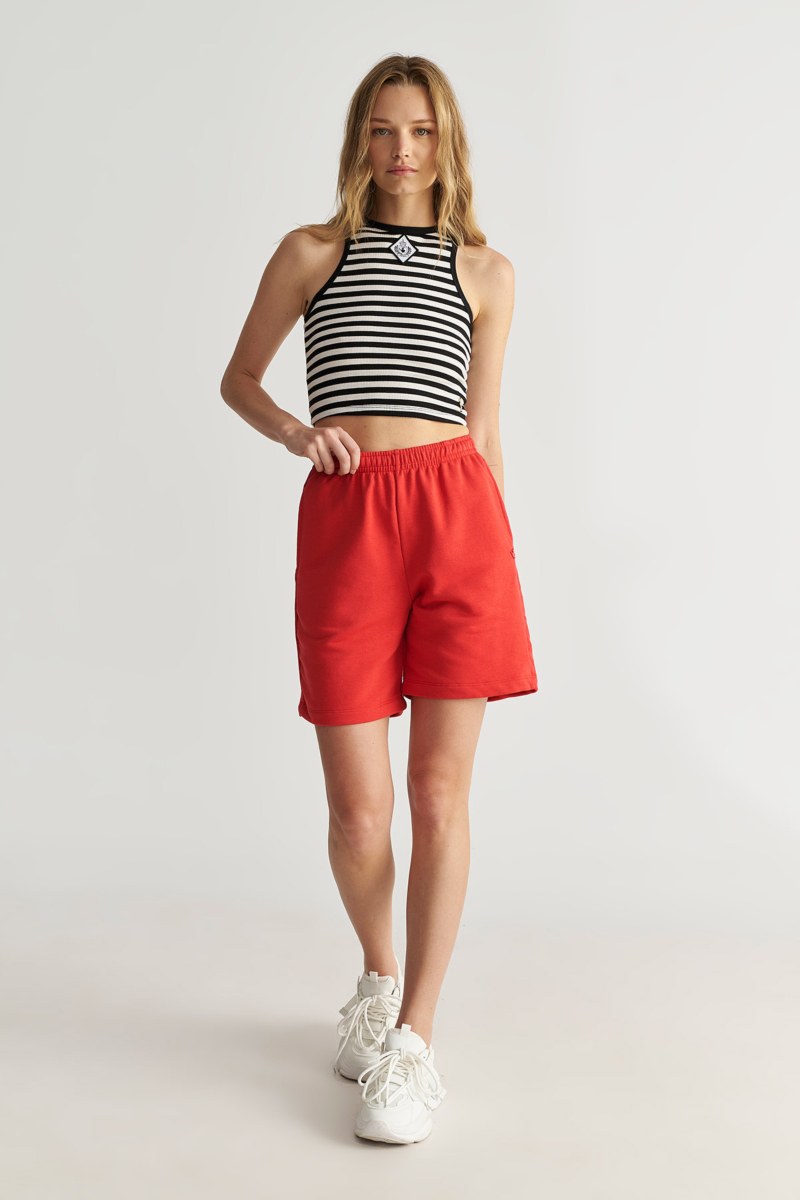 HALTER NECK STRIPED RIBBED CROPPED TOP-25812225-110