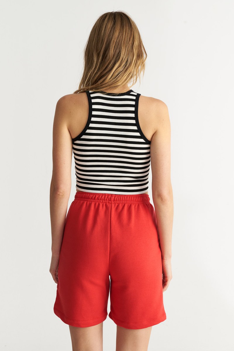HALTER NECK STRIPED RIBBED CROPPED TOP-25812225-110