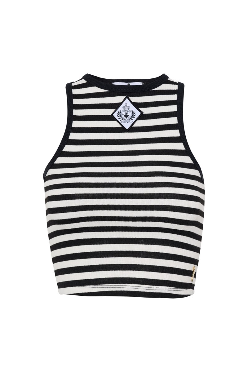 HALTER NECK STRIPED RIBBED CROPPED TOP-25812225-110