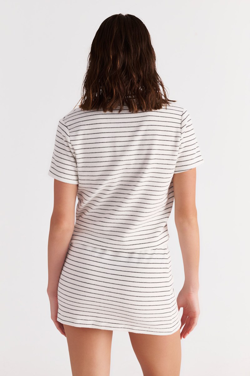 STRIPED TERRY TOP WITH COLLAR-25812229-102