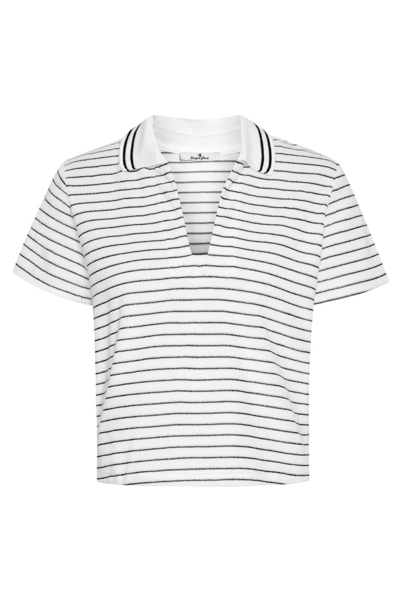 STRIPED TERRY TOP WITH COLLAR-25812229-102