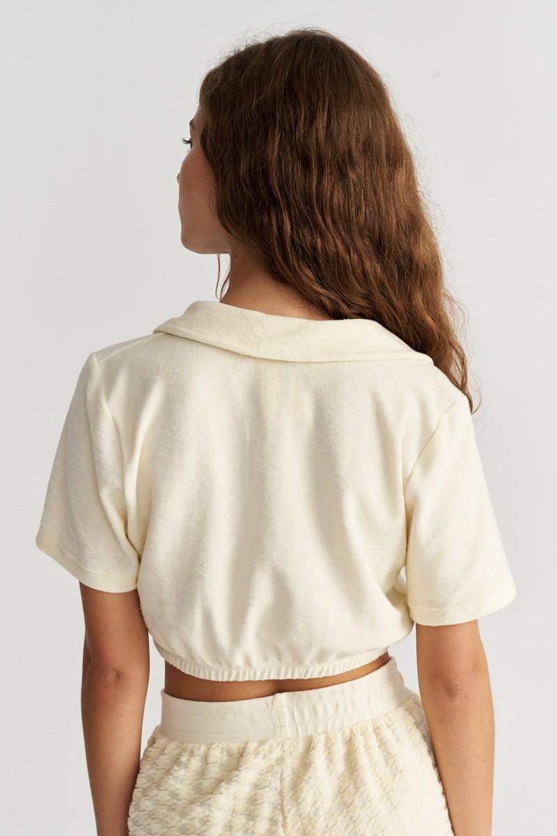 MONOCHROME TERRY CROPPED TOP WITH COLLAR-25812264-103