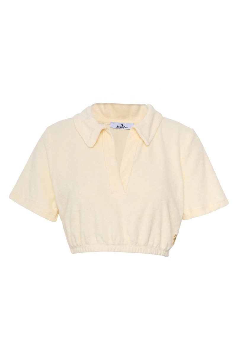 MONOCHROME TERRY CROPPED TOP WITH COLLAR-25812264-103