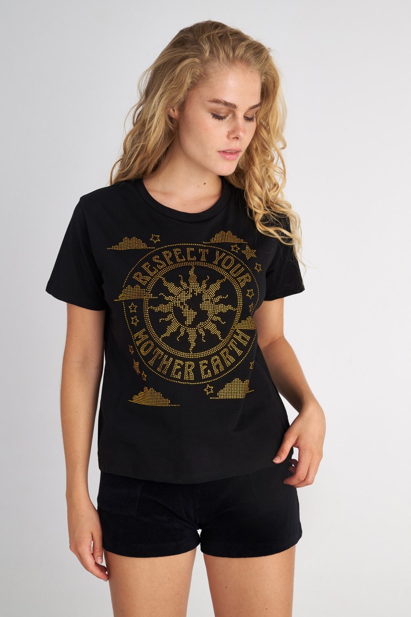 STRASS EMBELLISHED COTTON T-SHIRT-25812287-110