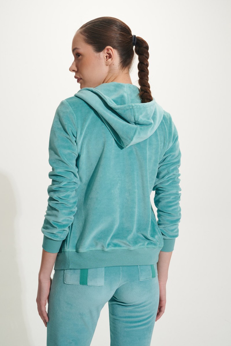 FASHION BASIC VELOUR HOODED JACKET-25813000-418