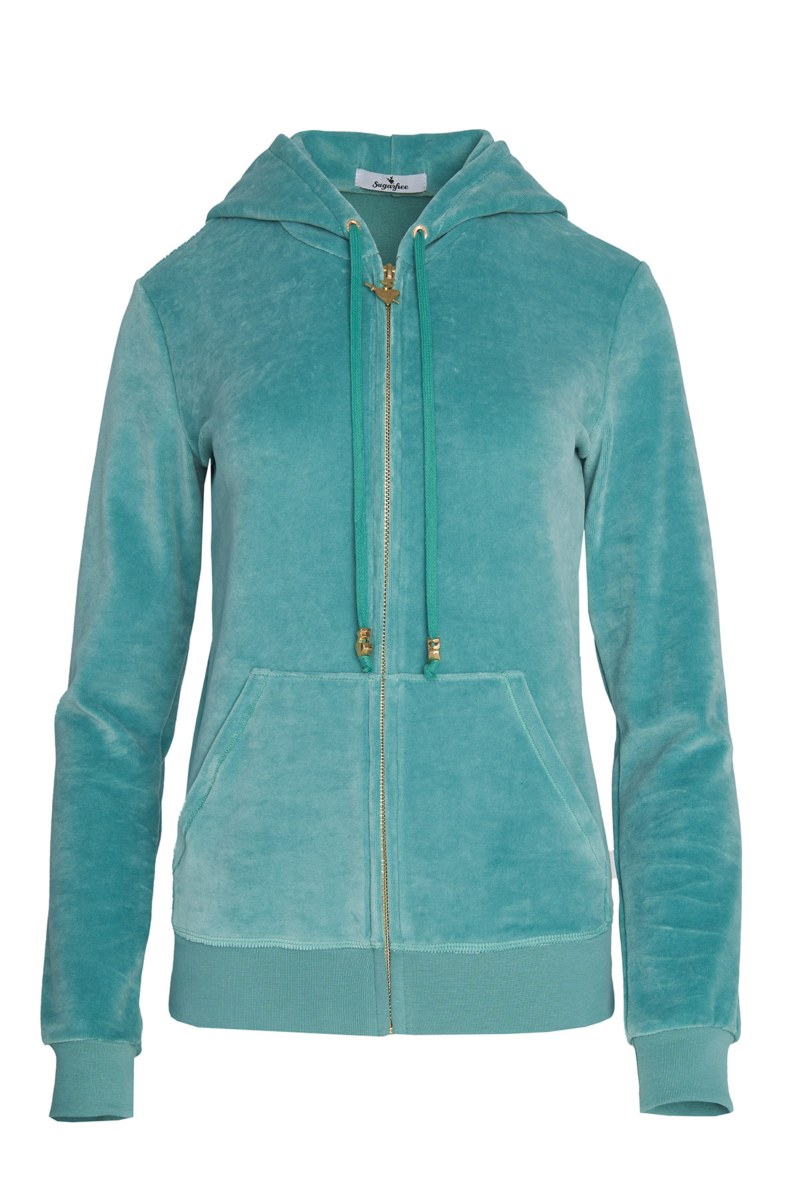 FASHION BASIC VELOUR HOODED JACKET-25813000-418