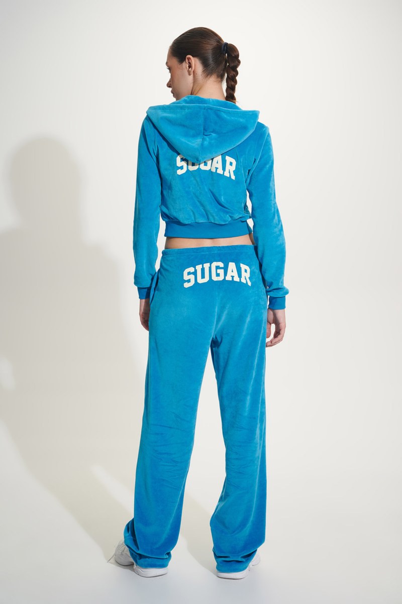 CROPPED HOODED VELOUR JACKET-25813035-956