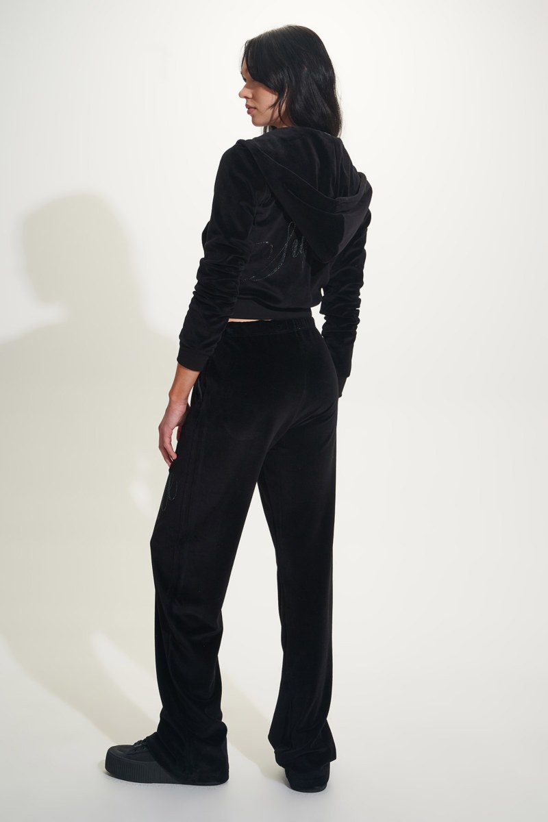 STRASS EMBELLISHED CROPPED HOODED VELOUR JACKET-25813036-110