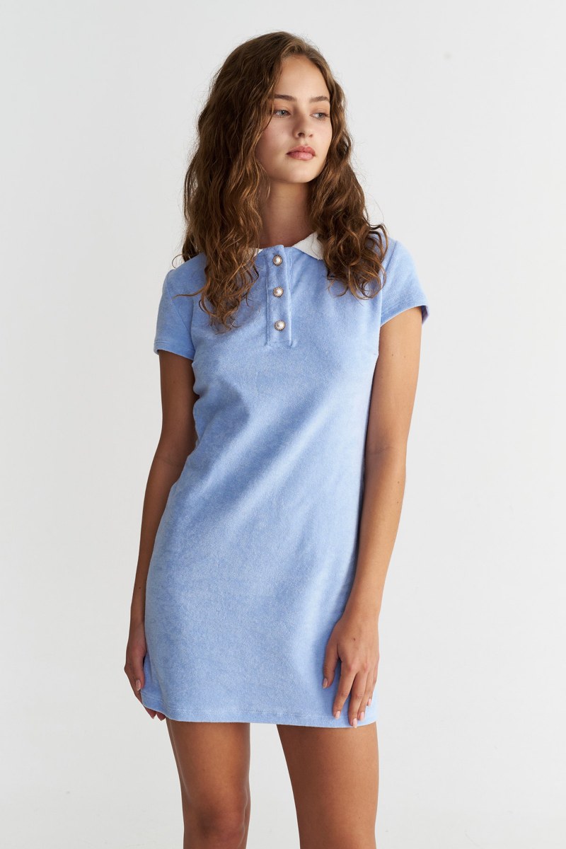 TERRY ΜΙΝΙ DRESS WITH COLLAR-25814103-421