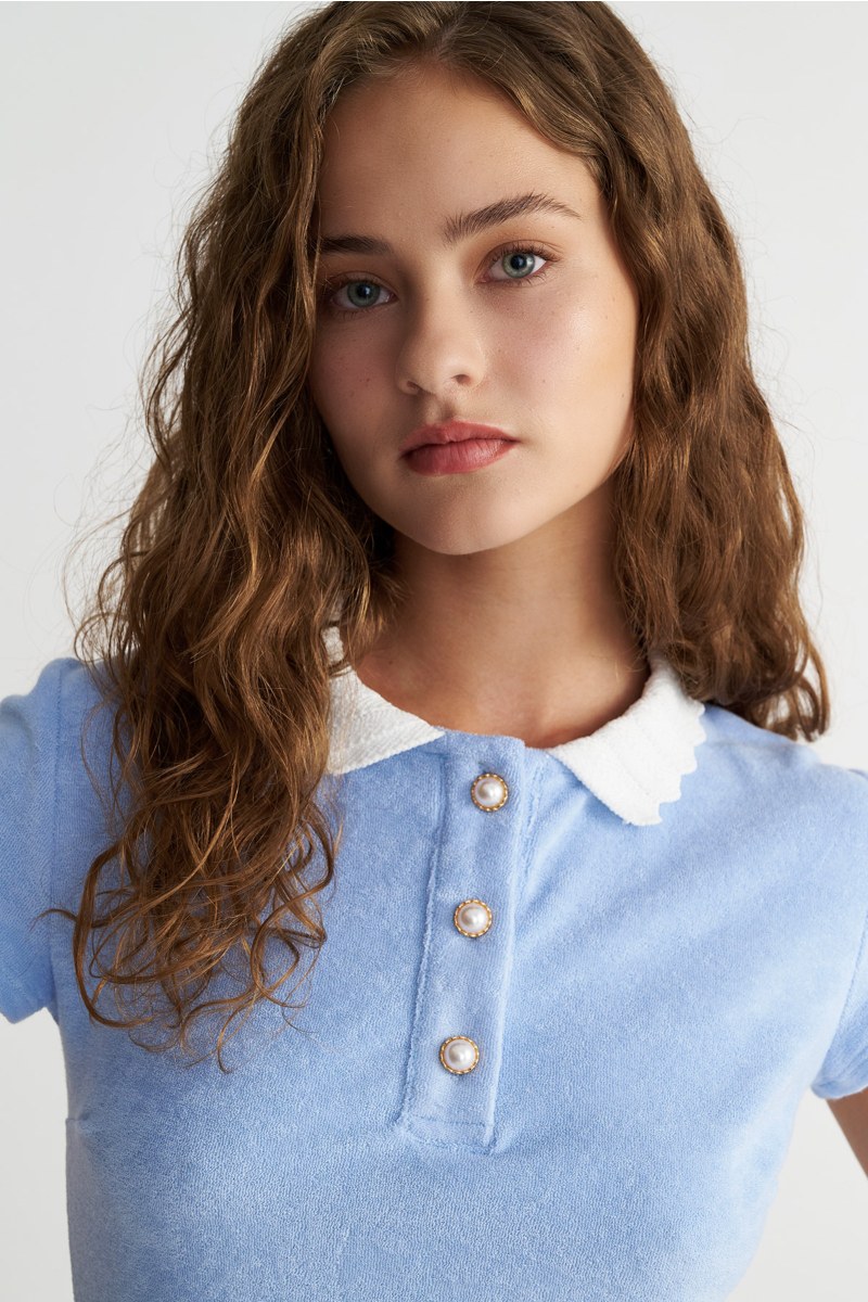 TERRY ΜΙΝΙ DRESS WITH COLLAR-25814103-421