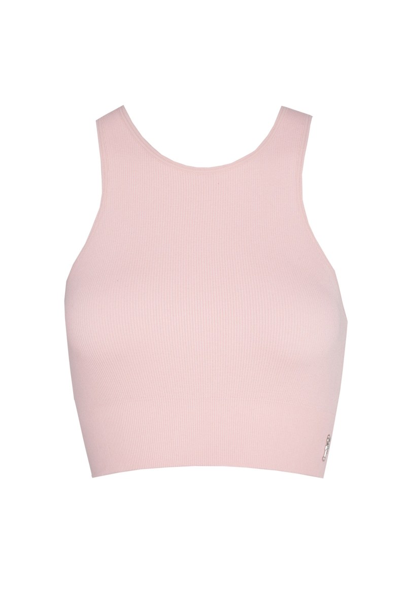 SEAMLESS HALTER CROPPED RIBBED TOP-25818010-721