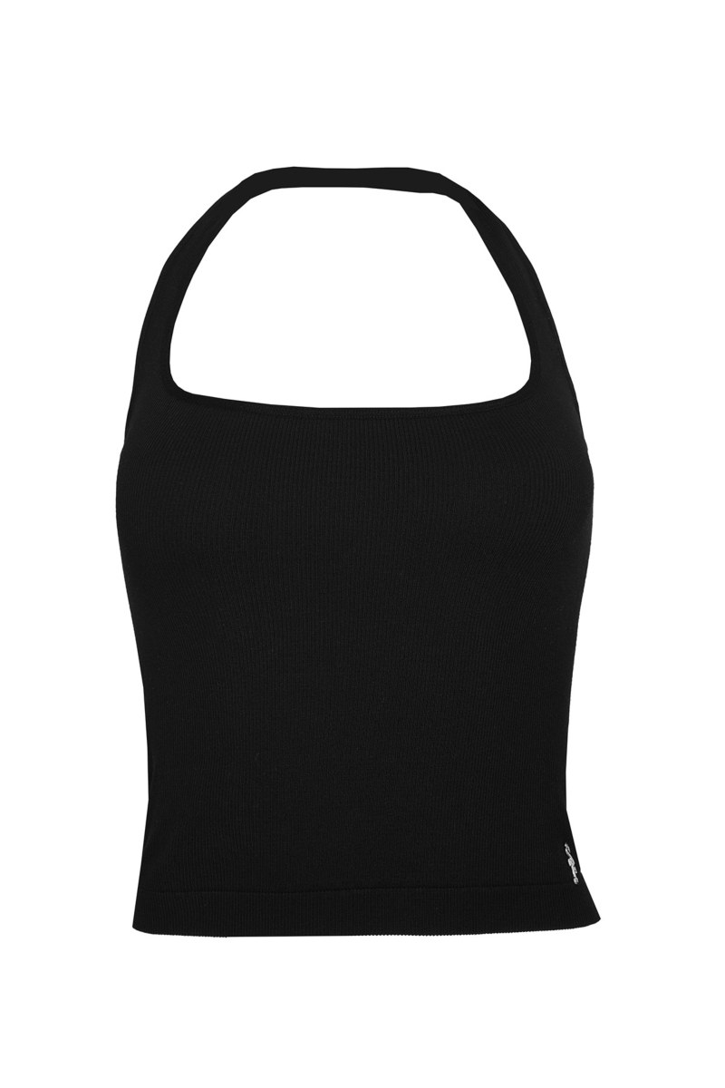 SEAMLESS HALTER NECK RIBBED CROP TOP-25818013-110