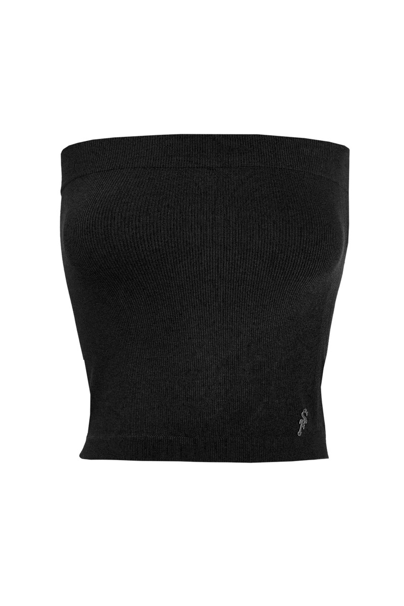 STRAPLESS MONOCHROME SEAMLESS CROPPED TOP-25818014-110