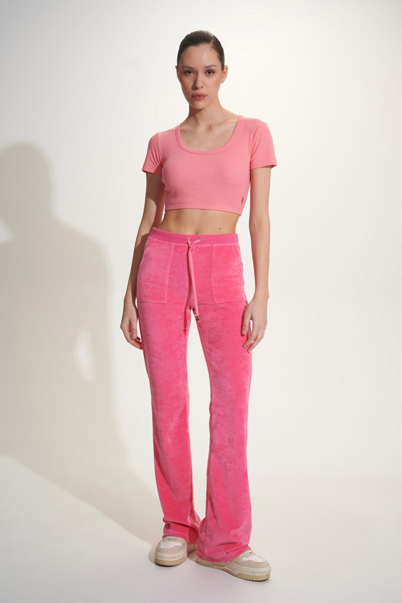 COTTON CROPPED SHORT SLEEVE RIBBED TOP-25818142-723