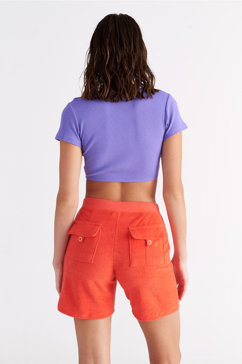 COTTON CROPPED SHORT SLEEVE RIBBED TOP-25818142-800