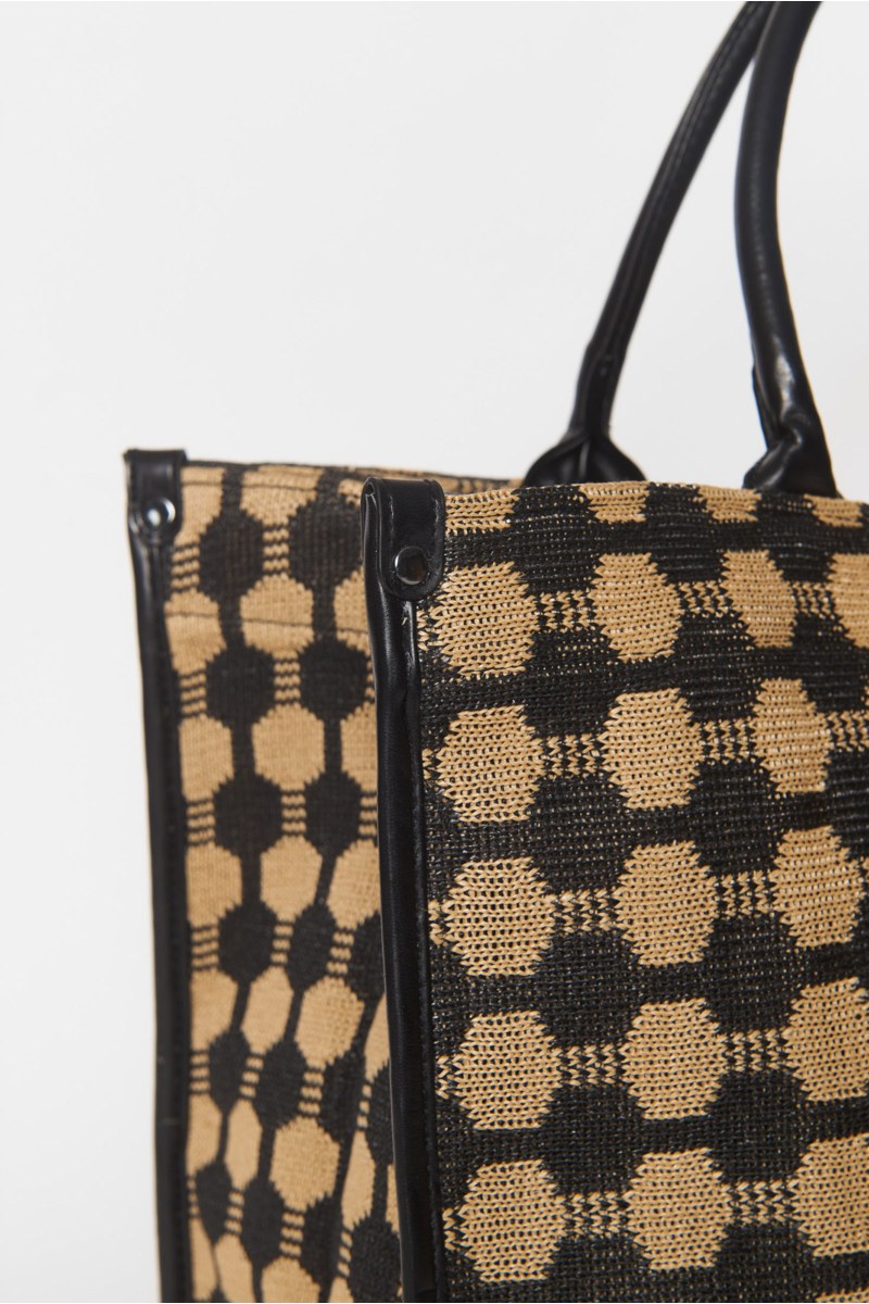 ΨΑΘΙΝΗ ΤΣΑΝΤΑ SHOPPER ΜΕ ΕΠΑΝΑΛΑΜΒΑΝΟΜΕΝΟ ΜΟΤΙΒΟ-25819111-110