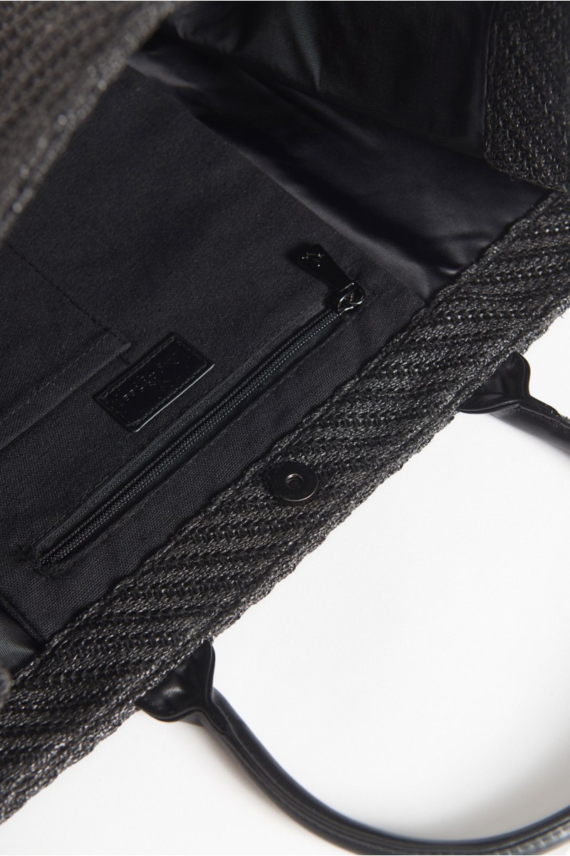 ΨΑΘΙΝΗ ΤΣΑΝΤΑ SHOPPER ΜΕ ΔΙΑΓΩΝΙΟ ΜΟΤΙΒΟ-25819112-110