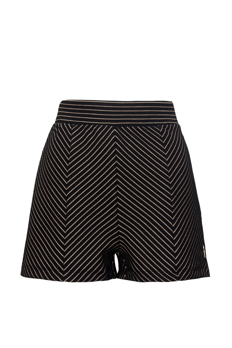 GOLD-STRIPED SUPER SOFT VELOUR SHORTS-25830217-110