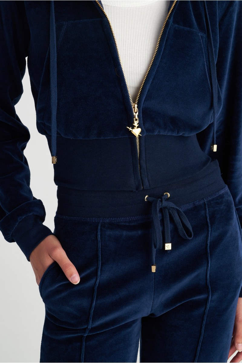 HIGH WAISTED VELOUR PANTS WITH OUTER SEAM-25831003-437