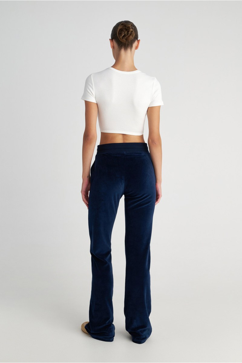 HIGH WAISTED VELOUR PANTS WITH OUTER SEAM-25831003-437
