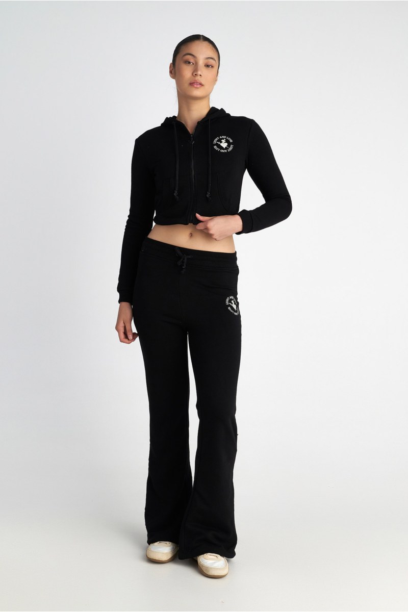 COTTON FLARED PANTS WITH EMBROIDERED DETAIL-25831040-110