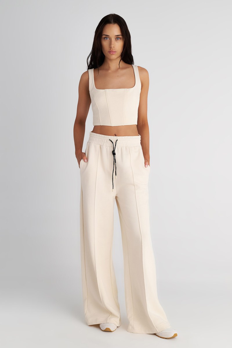 HIGH WAISTED COTTON PANTS IN LOOSE FIT-25831072-963