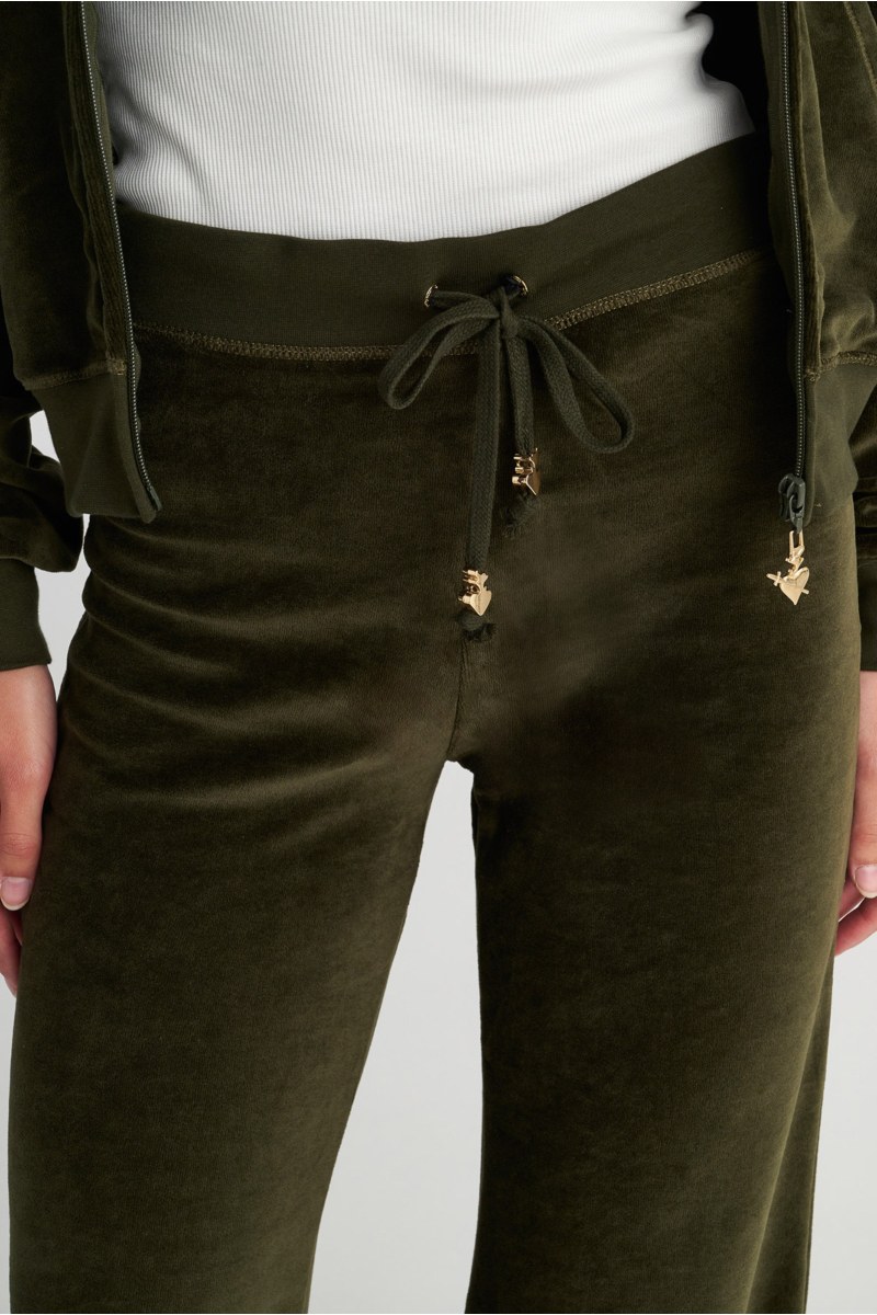 STRASS EMBELLISHED WIDE LEG VELOUR PANTS-25831107-996