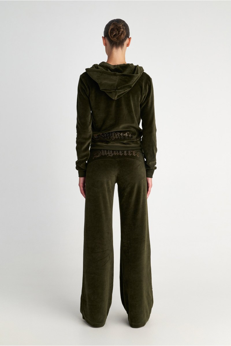 STRASS EMBELLISHED WIDE LEG VELOUR PANTS-25831107-996