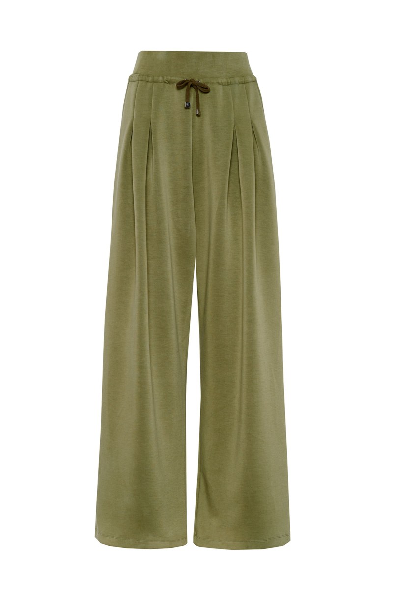 FLARED HIGH WAISTED PLEATED PANTS-25831127-996