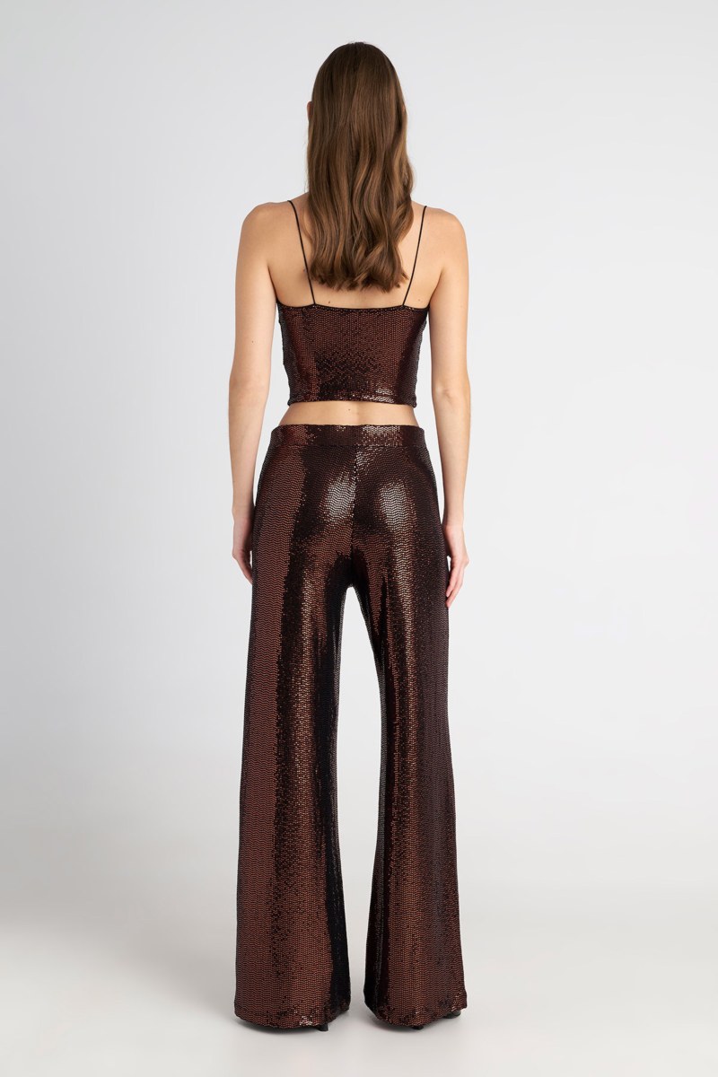 SEQUIN-EMBELLISHED HIGH WAISTED FLARED PANTS-25831168-333