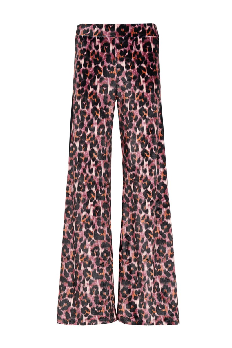 LEOPARD PRINTED HIGH WAISTED SUPER SOFT VELOUR PANTS-25831170-828