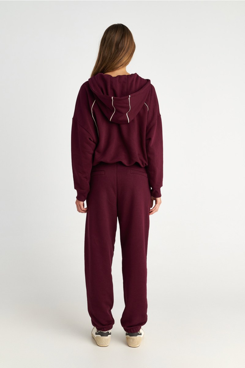 CONTRAST PIPING COTTON CUFFED PANTS-25831190-633