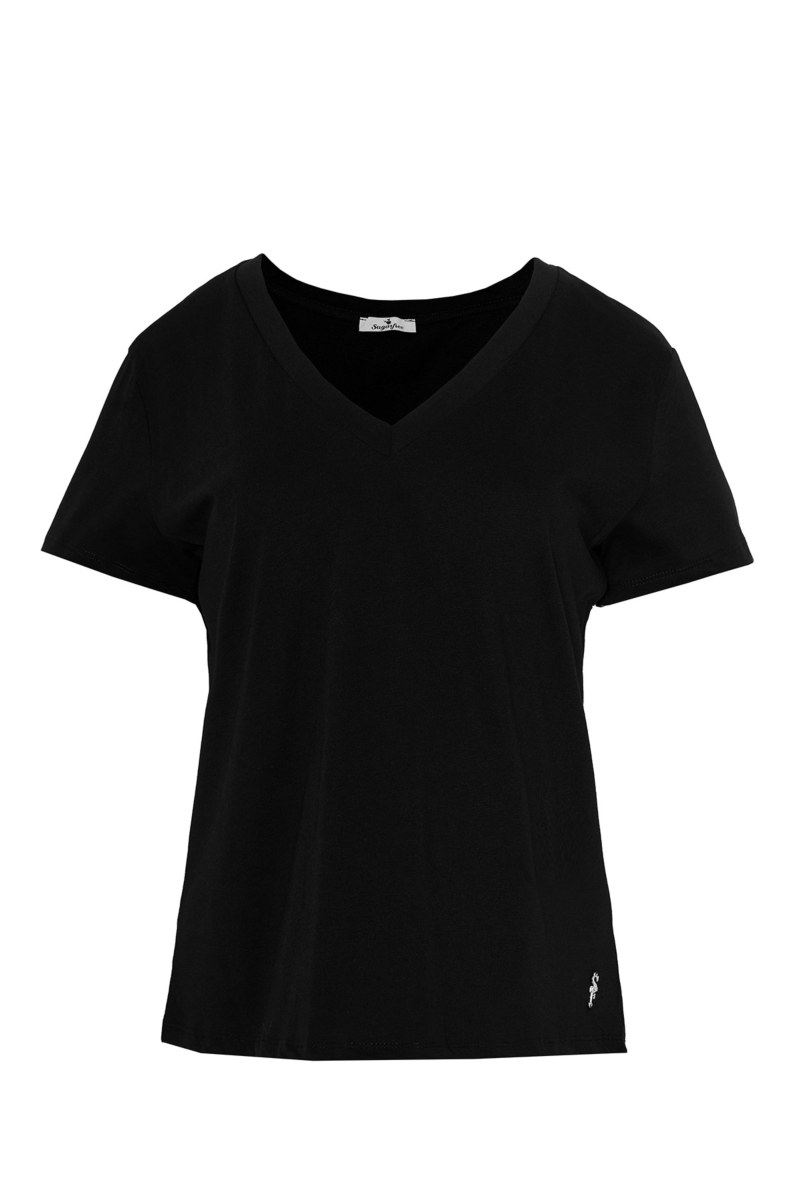 BASIC ΜΠΛΟΥΖΑ ΜΕ 'V' ΛΑΙΜΟΚΟΨΗ ΑΠΟ ΟΡΓΑΝΙΚΟ ΒΑΜΒΑΚΙ-25832051-110