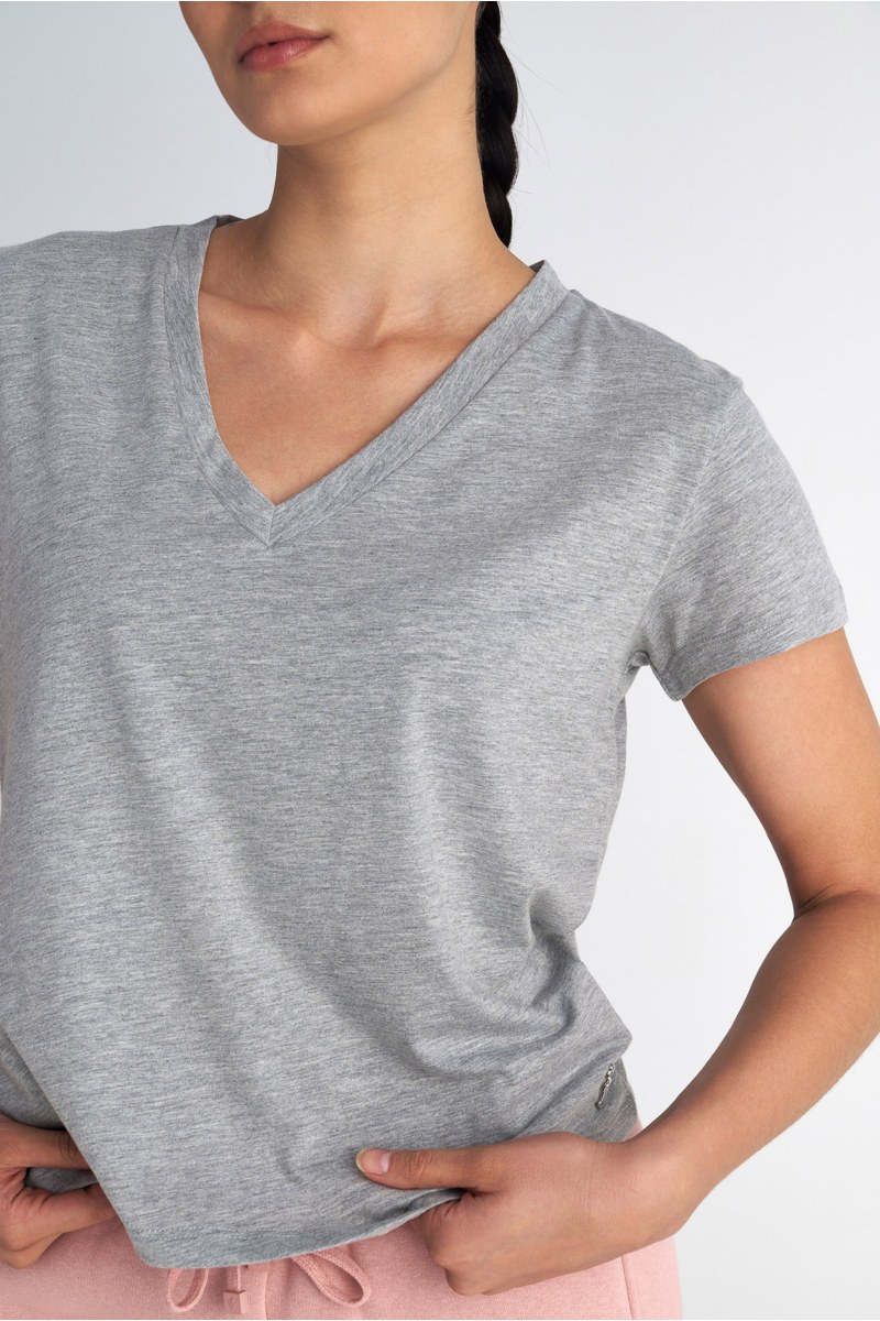 BASIC ORGANIC COTTON T-SHIRT IN 'V' NECKLINE-25832051-211