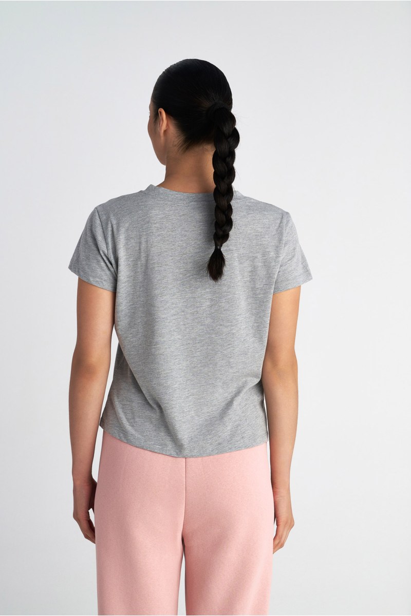 BASIC ORGANIC COTTON T-SHIRT IN 'V' NECKLINE-25832051-211
