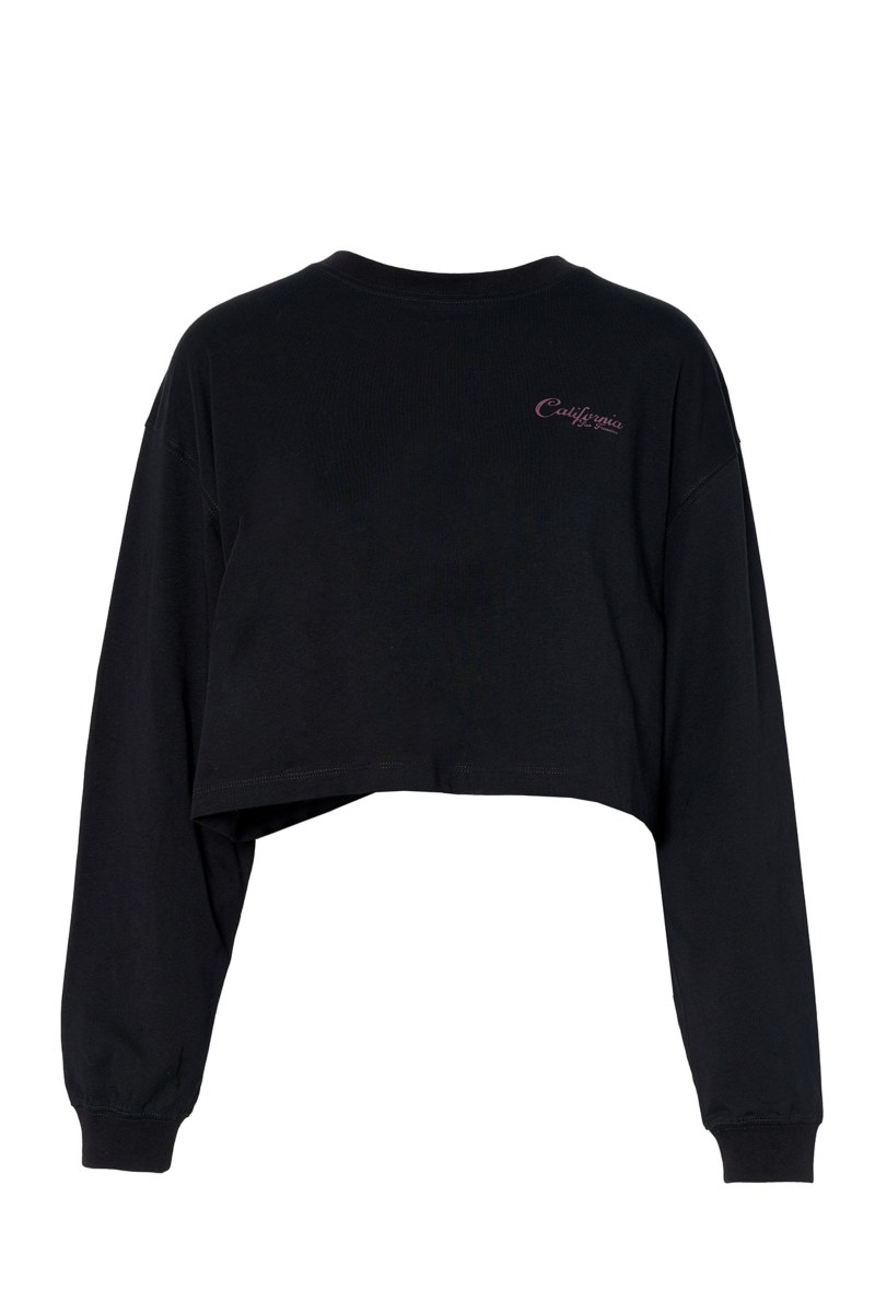 LONG-SLEEVED PRINTED COTTON CROP TOP-25832053-110