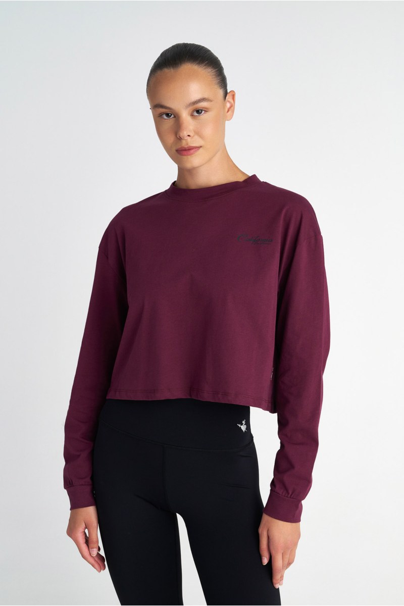 LONG-SLEEVED PRINTED COTTON CROP TOP-25832053-855