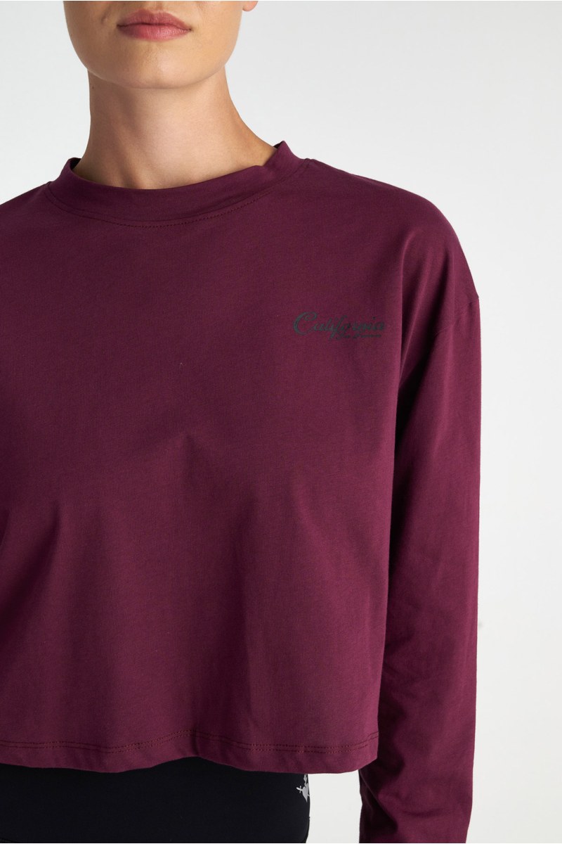 LONG-SLEEVED PRINTED COTTON CROP TOP-25832053-855