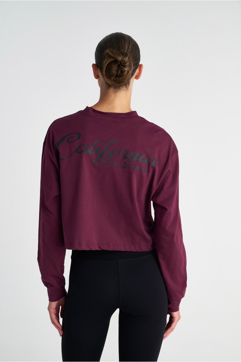 LONG-SLEEVED PRINTED COTTON CROP TOP-25832053-855