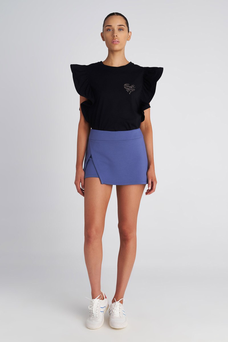 FRILLED COTTON MONOCHROME TOP-25832055-110