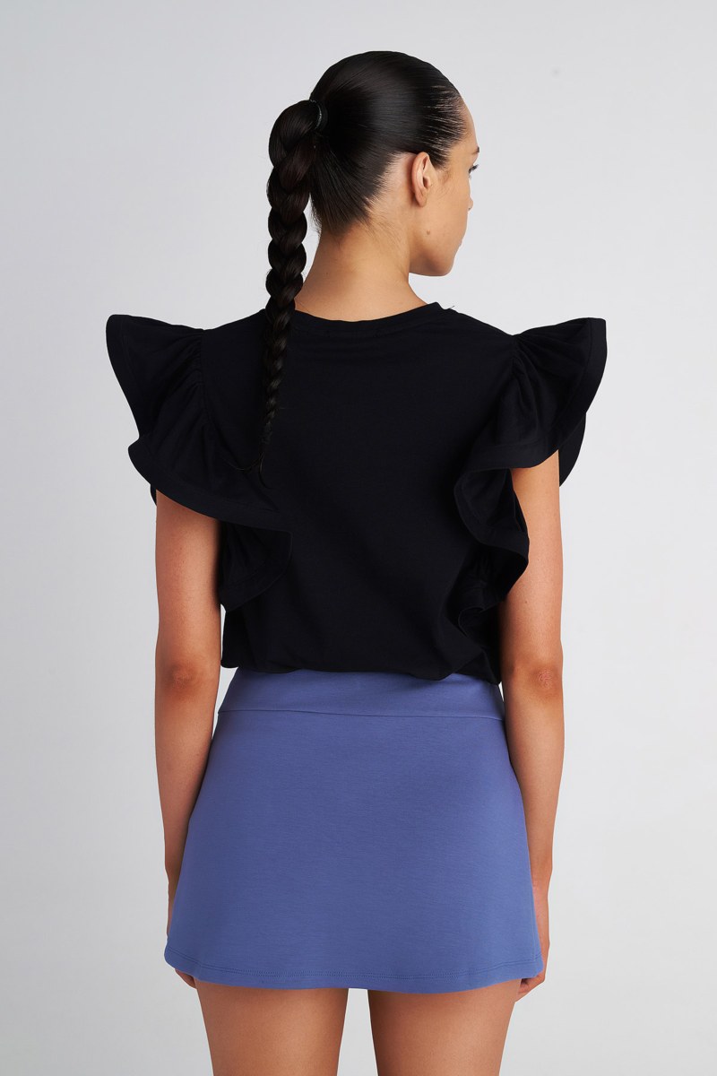 FRILLED COTTON MONOCHROME TOP-25832055-110