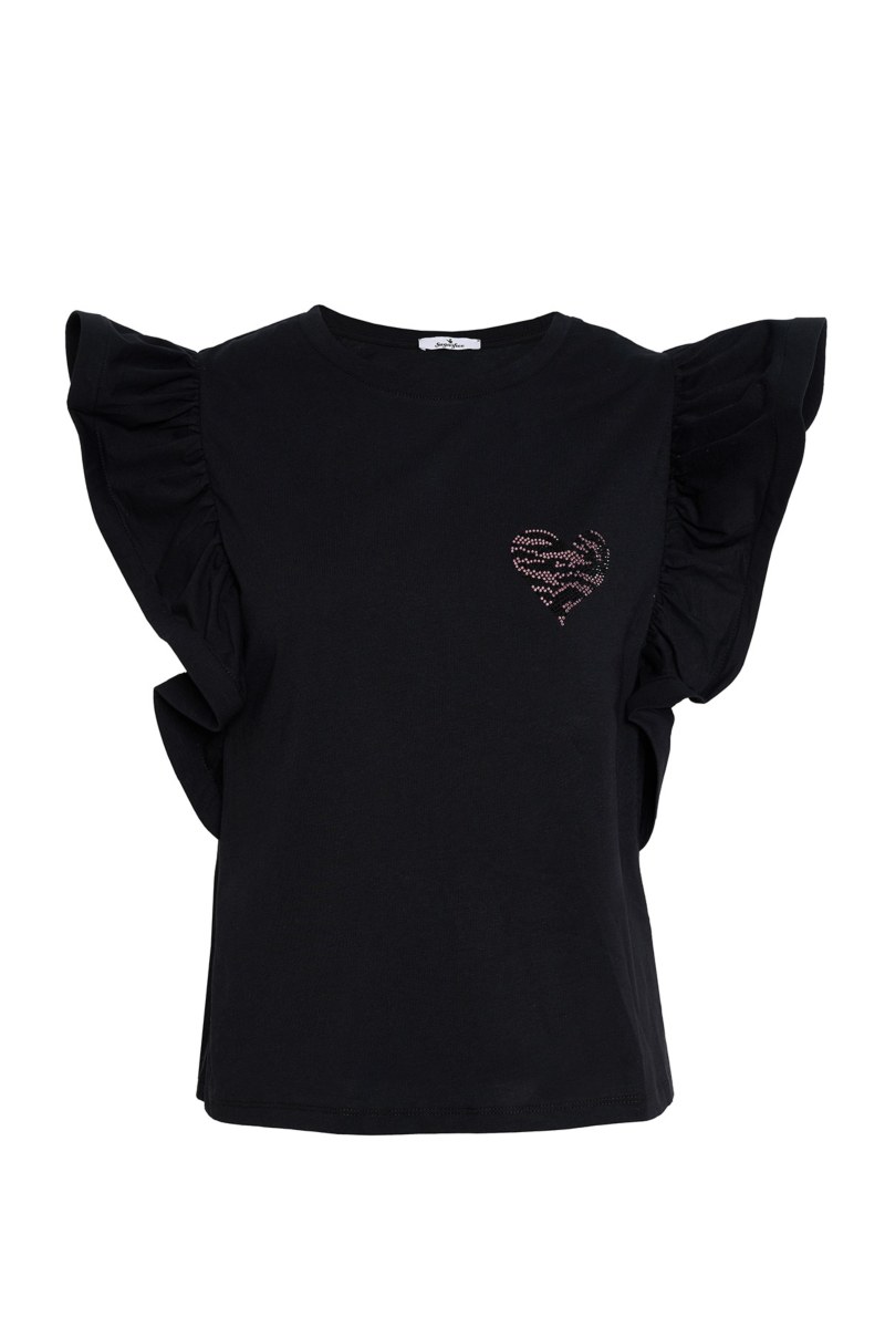 FRILLED COTTON MONOCHROME TOP-25832055-110