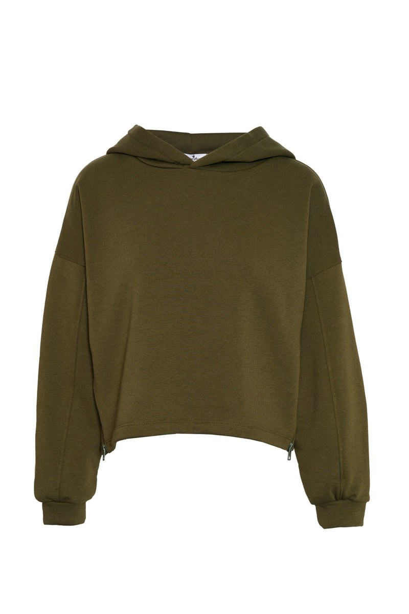 COTTON HOODIE SWEATSHIRT WITH SIDE ZIPPERS-25832074-521