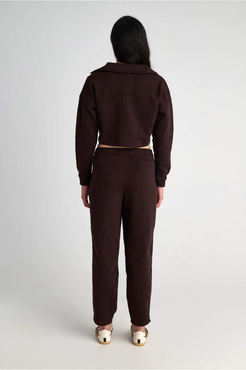 HALF-ZIP COTTON CROPPED SWEATSHIRT WITH COLLAR-25832075-332