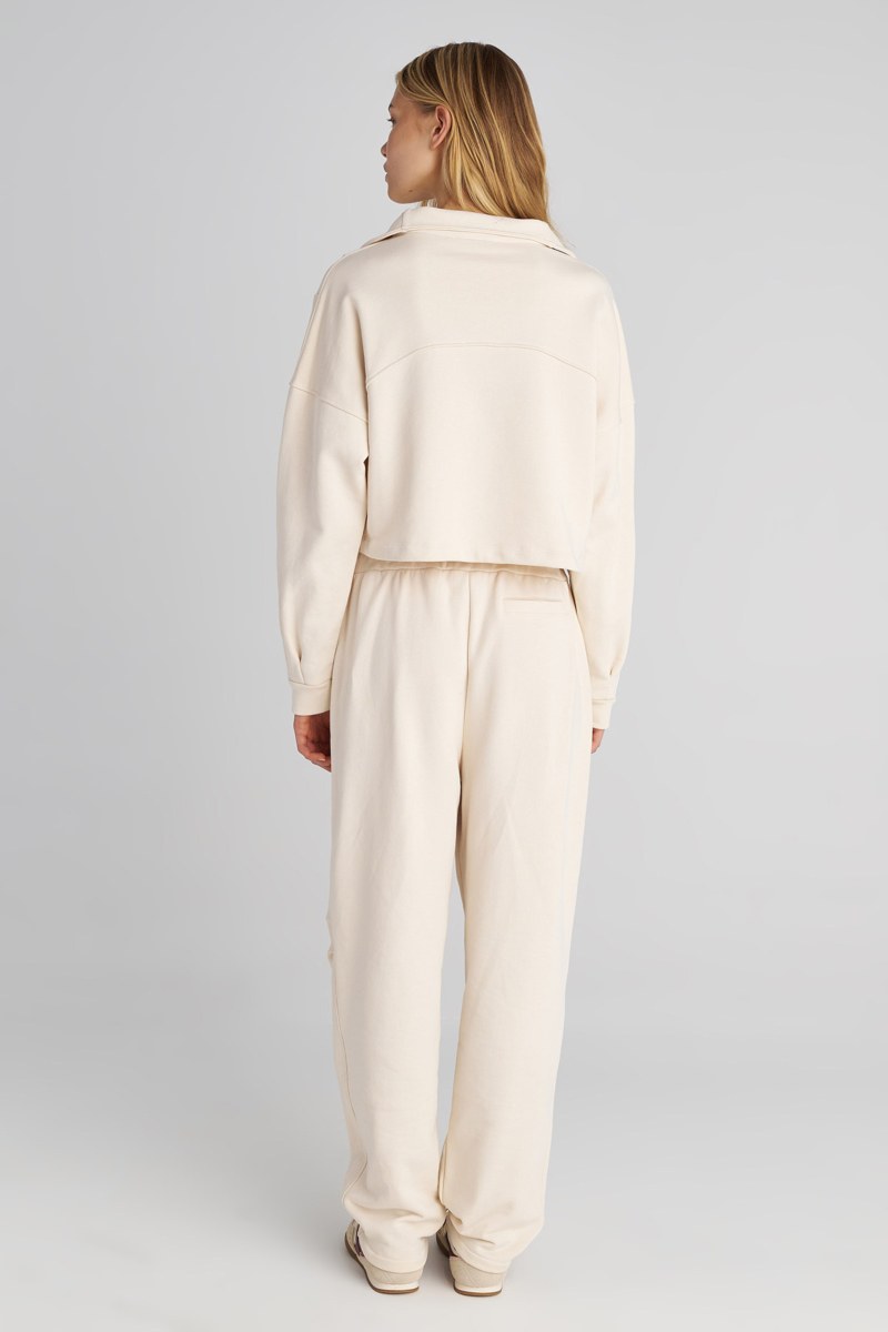 HALF-ZIP COTTON CROPPED SWEATSHIRT WITH COLLAR-25832075-963