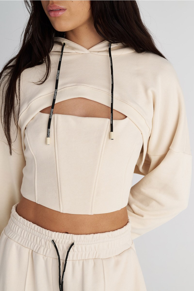 LONG SLEEVED HOODIE COTTON BOLERO-25832078-963