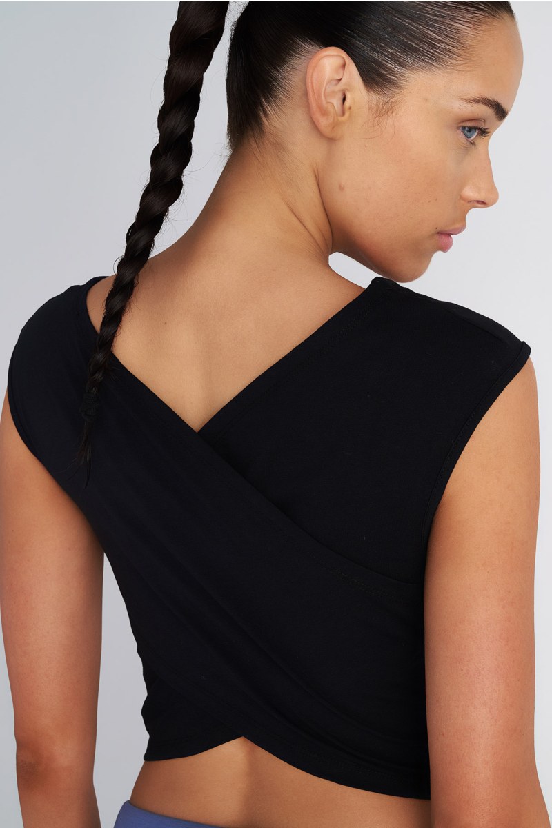 SLEEVELESS COTTON CROP TOP WITH CROSSOVER BACK-25832088-110